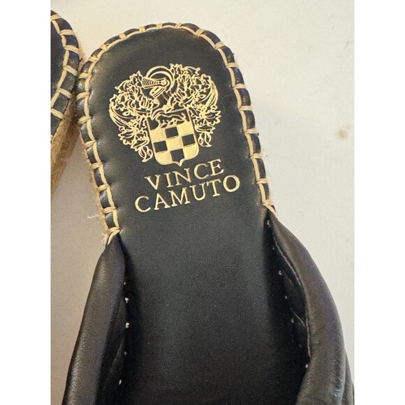Vince Camuto Espadrille Slides Sz 6 Padded Black Sandals Summer Comfort Casual - Picture 6 of 11